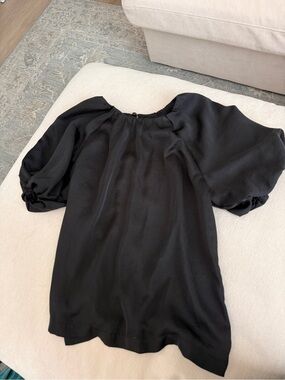 Ann Taylor Black Puff-Sleeve Blouse